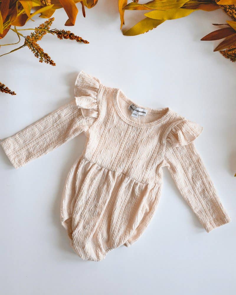 Rhodes Bubble Romper - Cream Knit