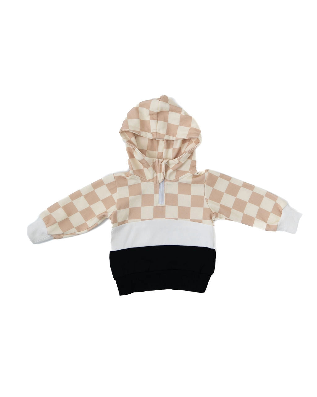 Checked Color Block Hoodie