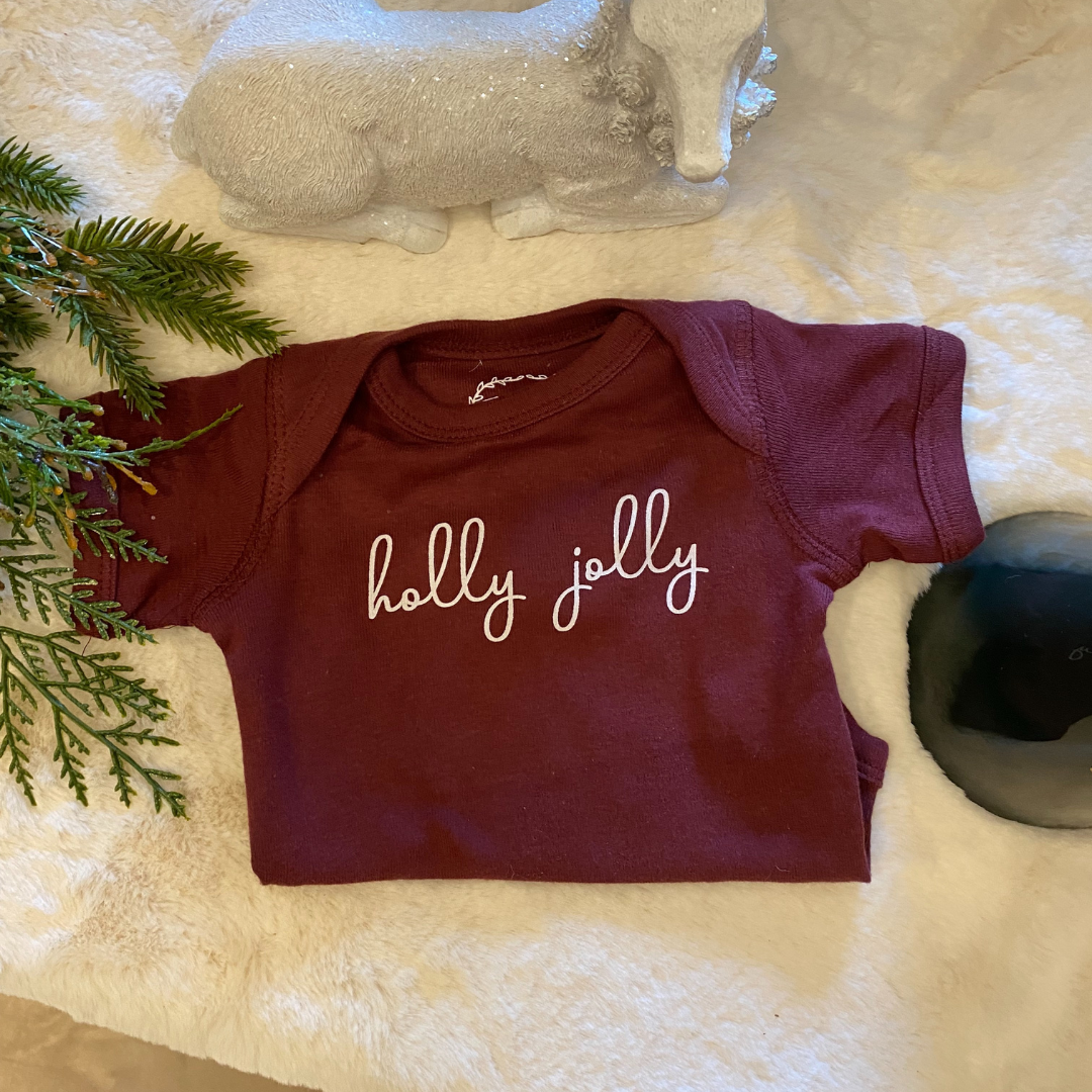 Holly Jolly Onesie and Toddler Tee
