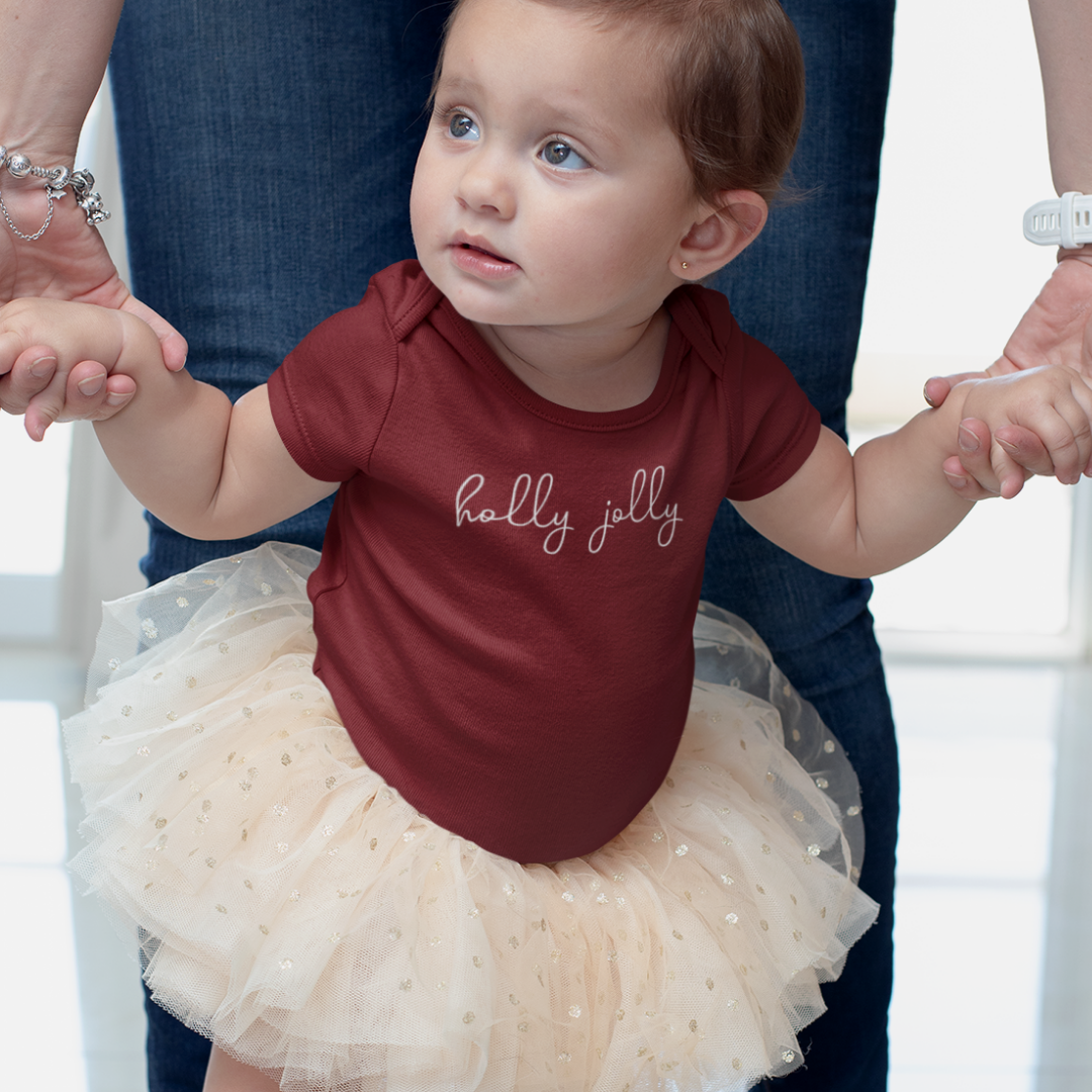 Holly Jolly Onesie and Toddler Tee